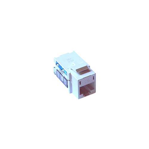 Lutron 6-Port Frame and Connector - telephone jack 8-conductor, RJ45 category 6 (Gloss) in white