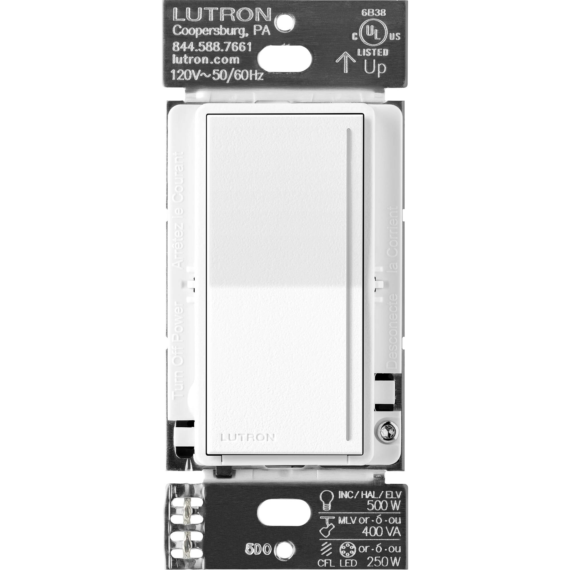Lutron Sunnata PRO LED+ Touch Dimmer Switch with Phase Selectable Dimming for LED, MLV, ELV, and Incandescent/Halogen lighting, Brilliant White