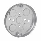 Eaton Crouse-Hinds series Round Ceiling Pan, (5) 1/2", 4", 1/2", Steel, Fixture rated, 6.0 cubic inch capacity