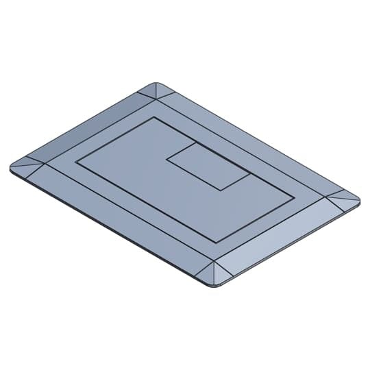 Single Gang Floor Box Cover, Width 7.13 Inches x Length 5 Inches, Slate, Non-Metallic, Carpet Flange Included