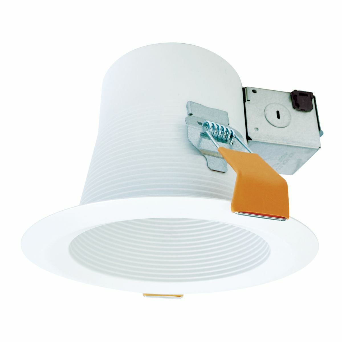 6-inch Canless EZ-Trim, E26 base, White flange, White baffle trim, IC rated, Air-tite, Shallow