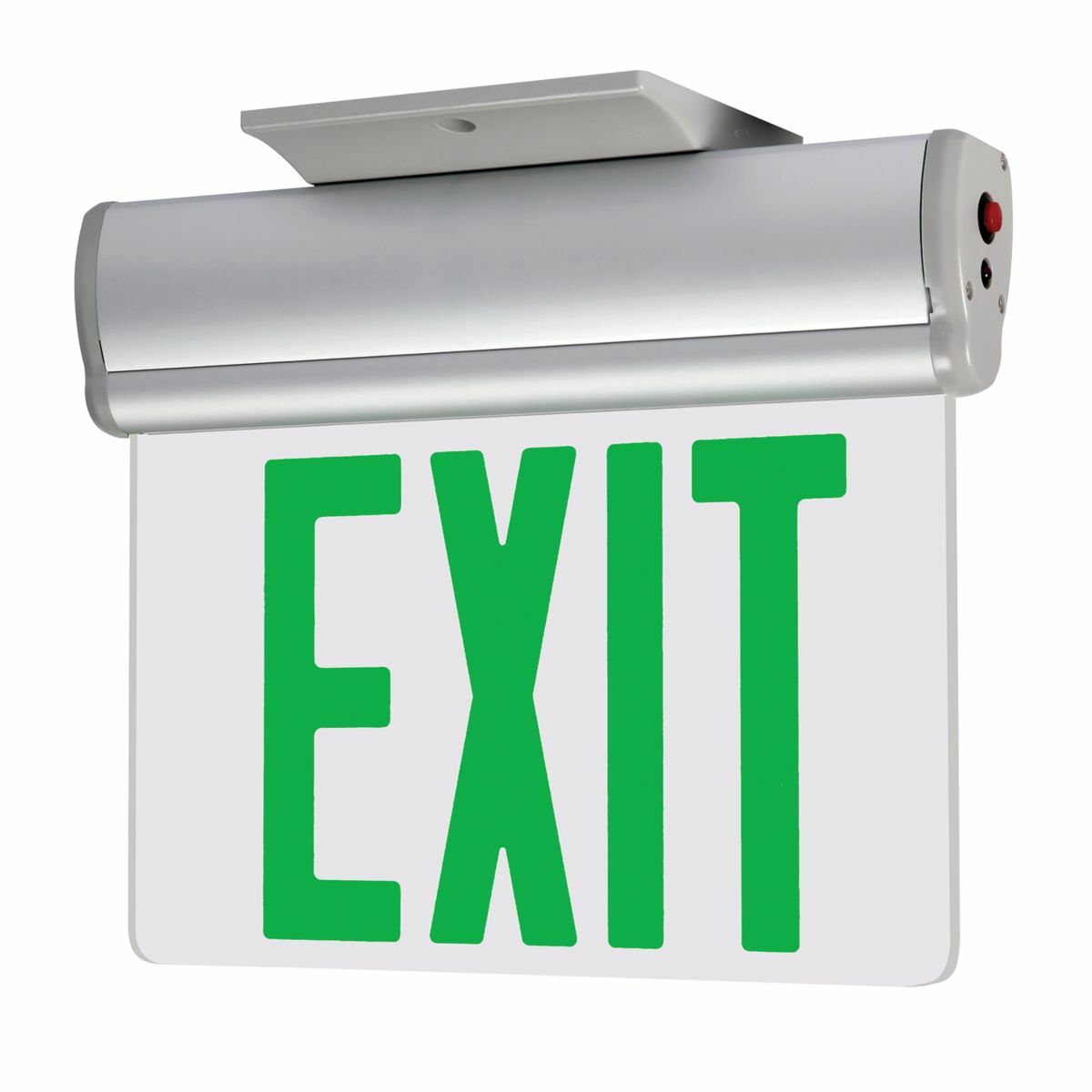 6" Letter Standard, Battery Backup Standard, Universal Single-sided clear and double-sided mirror panels provided, Green.