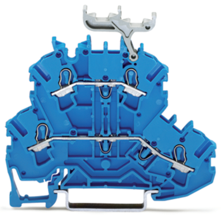 Double-deck terminal block; Through/through terminal block; N/N; with marker carrier; for Ex e II and Ex i applications; for DIN-rail 35 x 15 and 35 x 7.5; 2.5 mm; Push-in CAGE CLAMP; 2,50 mm; blue