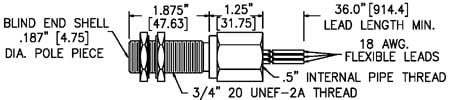 MP75TX - 3/4" Threaded Explosion Proof Magnetic Pickup