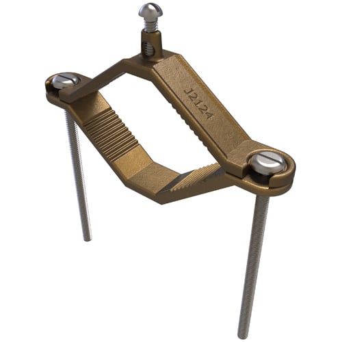 Permaground Bronze Ground Clamp, Conductor Range 4-10, Pipe Sizes 2-1/2 to 4in