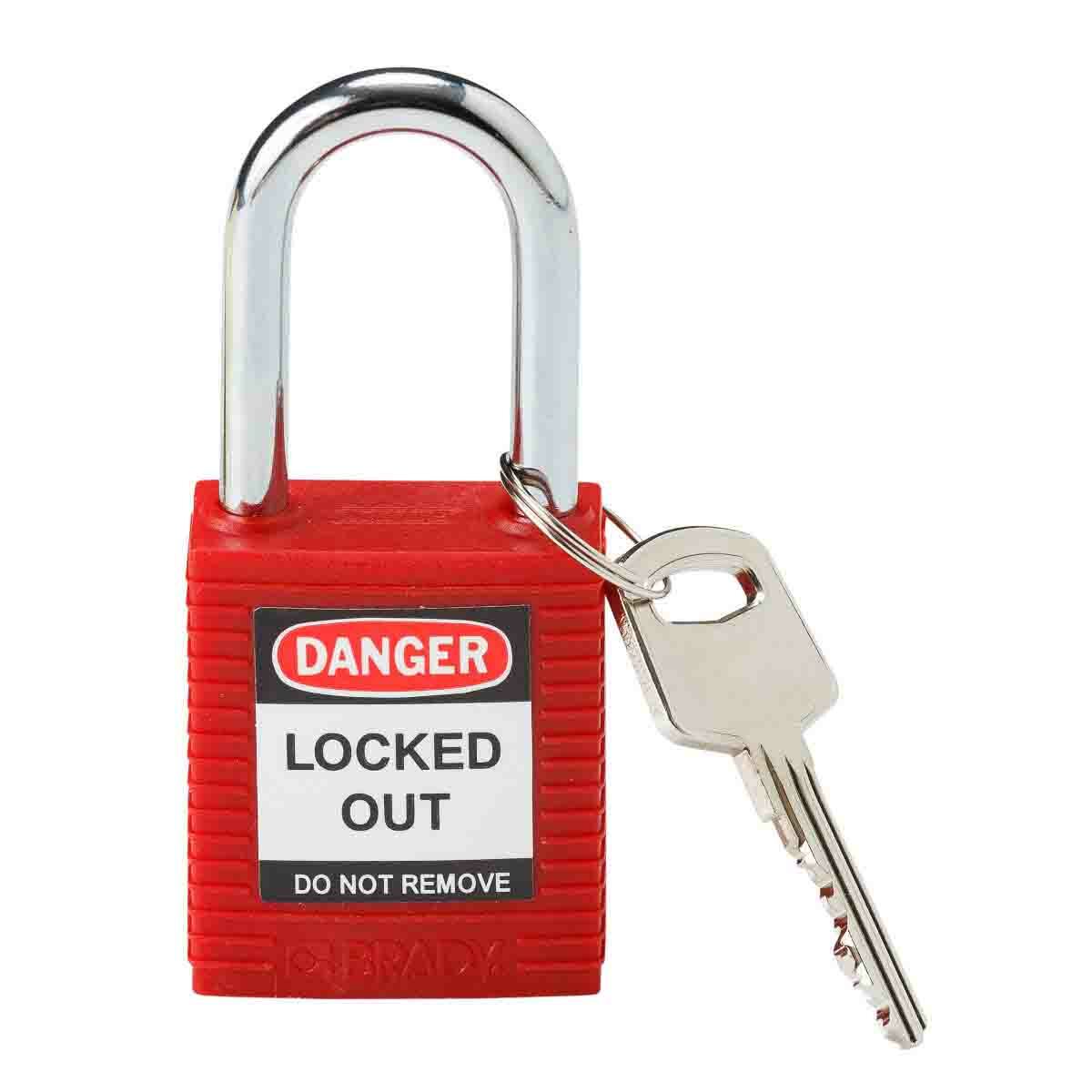 BRADY SAFETY PADLOCK 1.5" KD RED 1 KEY