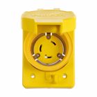 Eaton Arrow Hart watertight locking receptacle, #14-8 AWG, 30A, Industrial, 250V, Back wiring, Yellow, Single, Watertight, L6-30, Two-pole, Three-wire, Thermoplastic