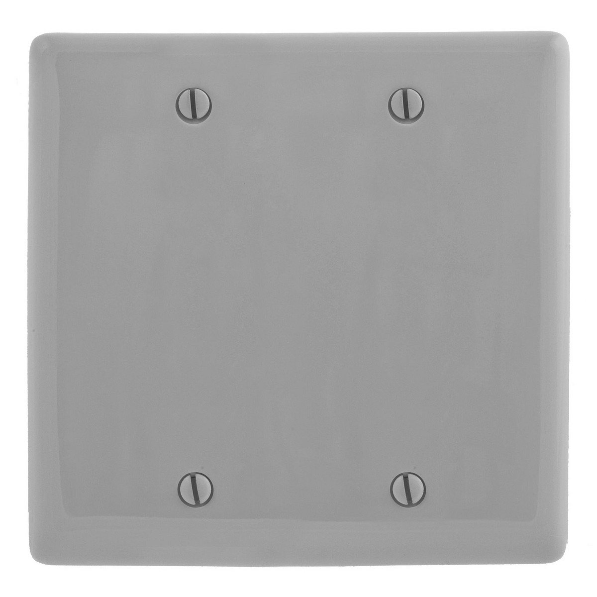 Wallplates and Box Covers, Wallplate, Nylon, 2-Gang, 2) Blank, Box Mount, Gray