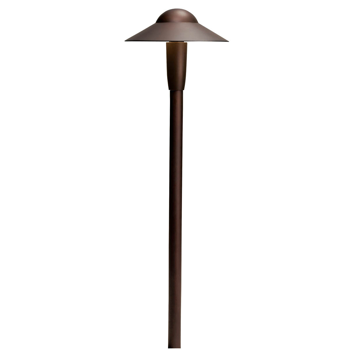 3000K PURE-WHITE LED 6in. DOME PATH LIGHT - A popular look in Textured Architectural Bronze has a new addition with a smaller 6in. shade and is available in LED.