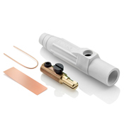 15 Series Taper Nose, Male Plug, Contact & Insulator, Cam-Type, Detachable, Single Set Screw Termination, Type 3R "While-in-Use"- White