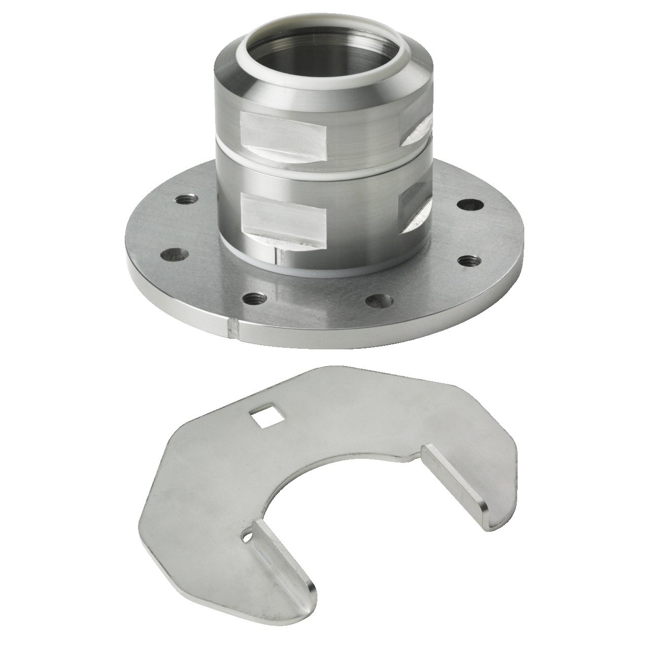 Syspend Sanitary HMI Swivel Base Bracket, 4x7x7, Brushed, SS304