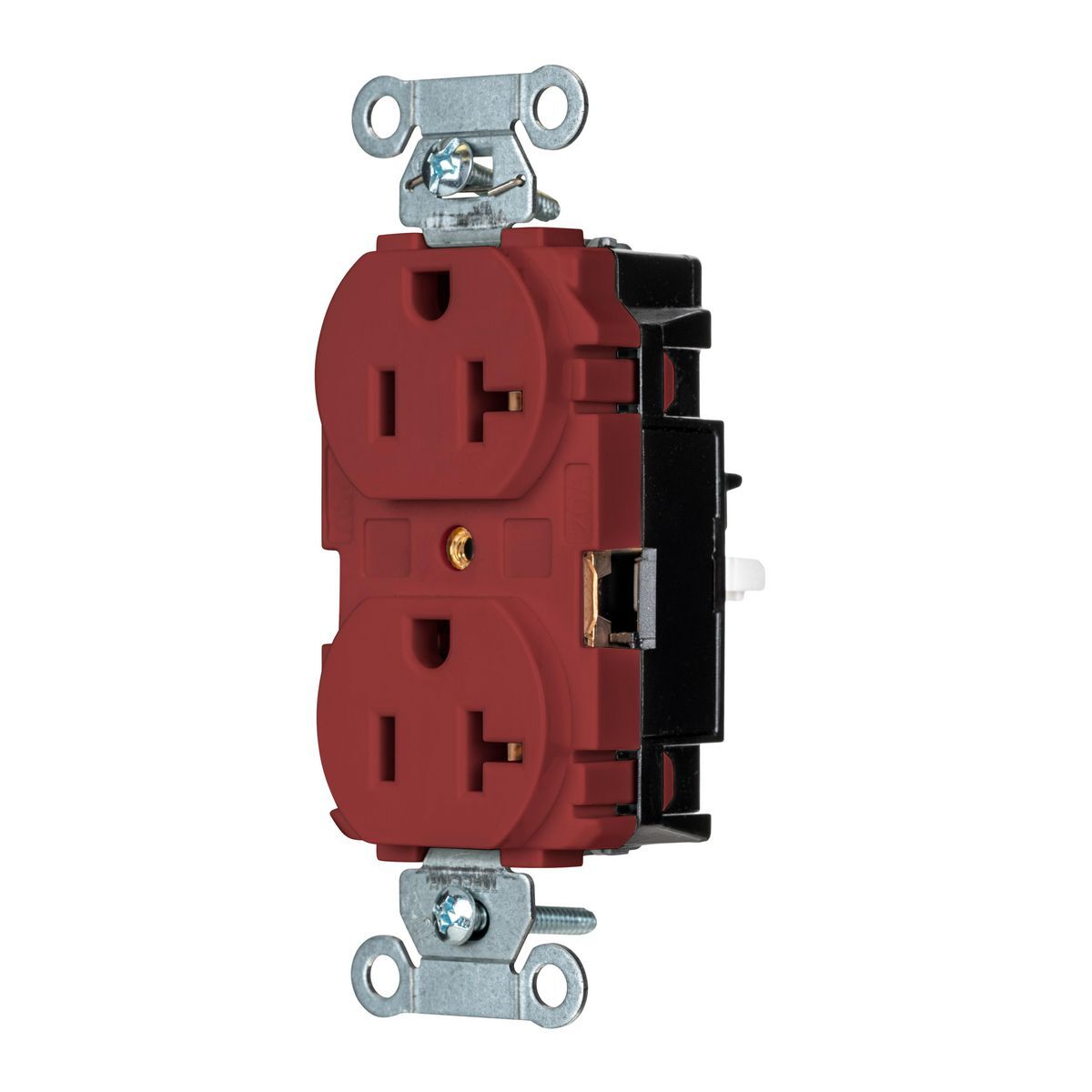Straight Blade Devices, EdgeConnect, Duplex Receptacle, Commercial Grade, 2-Pole 3-Wire, 20A 125V, 5-20R, Screwless Terminal, Red