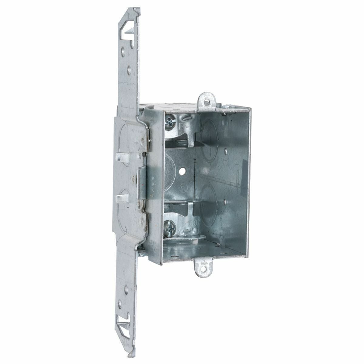 2-3/4 In. Dp. Sw. Bx. - Gangable w/AC/MC/Flex Clamps, TS Brkt, 1/2In.Setback
