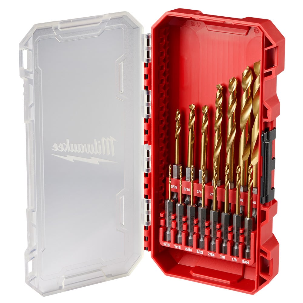 SHOCKWAVE Impact Duty RED HELIX Titanium Drill Bit Set - 15PC