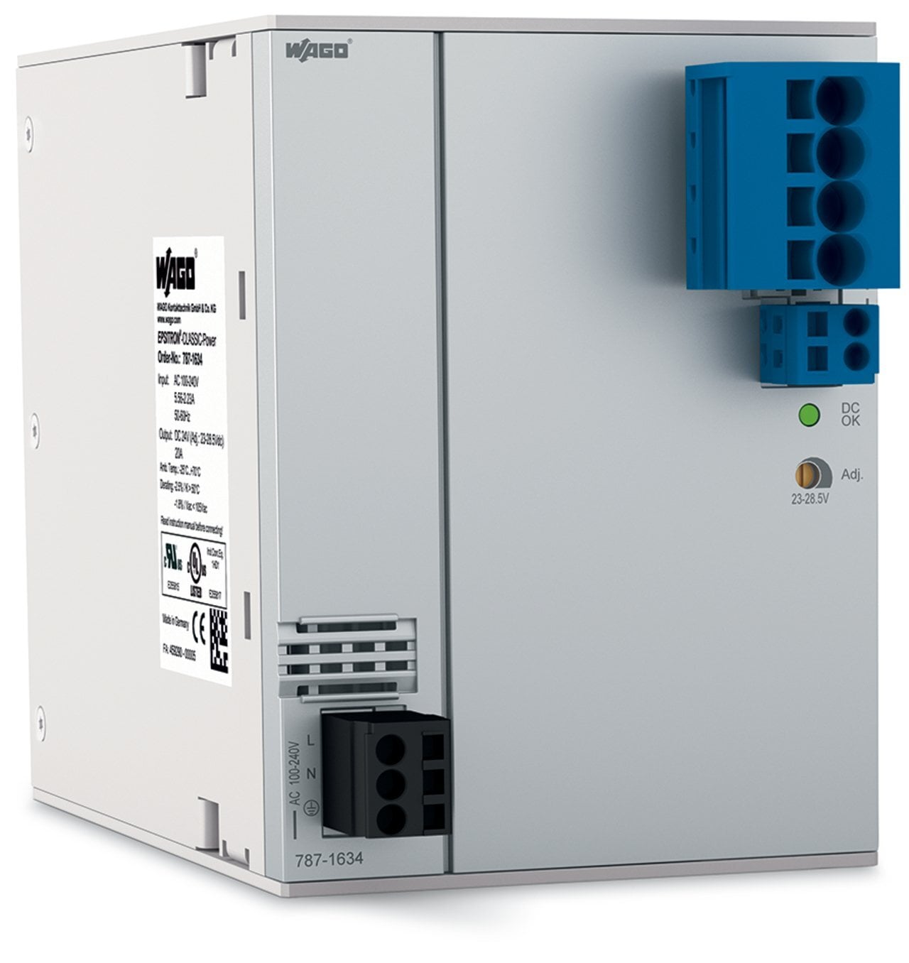 Switched-mode power supply; Classic; 1-phase; 24 VDC output voltage; 20 A output current; TopBoost; DC OK contact