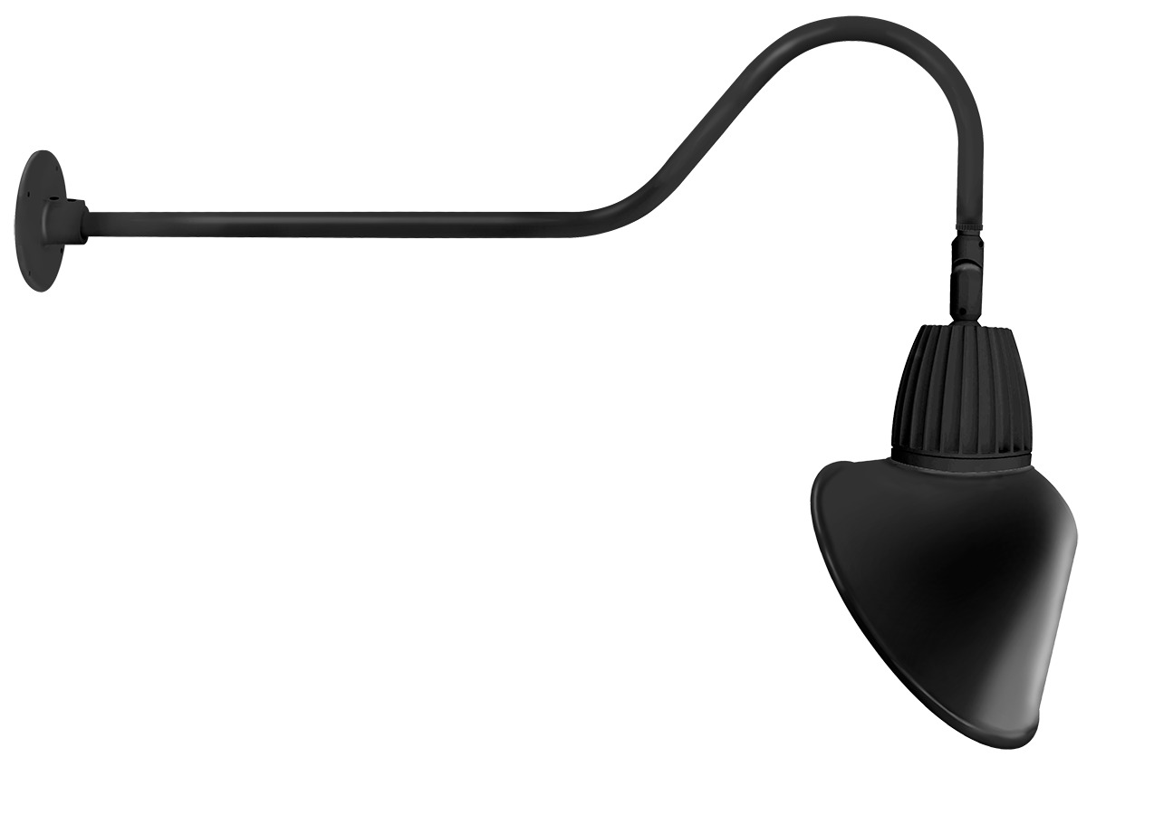 Decorative 344 Lumens Gooseneck 13W 3000K 35 Inches Arm Angled Cone 15 Inches Black
