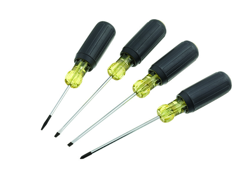 Mini Screwdriver Set, Cushion Grip Handle, 4 Pieces, Includes: #0 X 2-31/32 IN Phillips, 1/16 IN X 1-31/32 IN Keystone, 3/32 IN X 2-31/32 IN And 1/8 IN X 2-31/32 IN Cabinet Screwdrivers