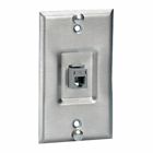 Copper Products, Wallphone Plate,10Gig, 1-Gang, 1-Port, Recessed, Stainless Steel