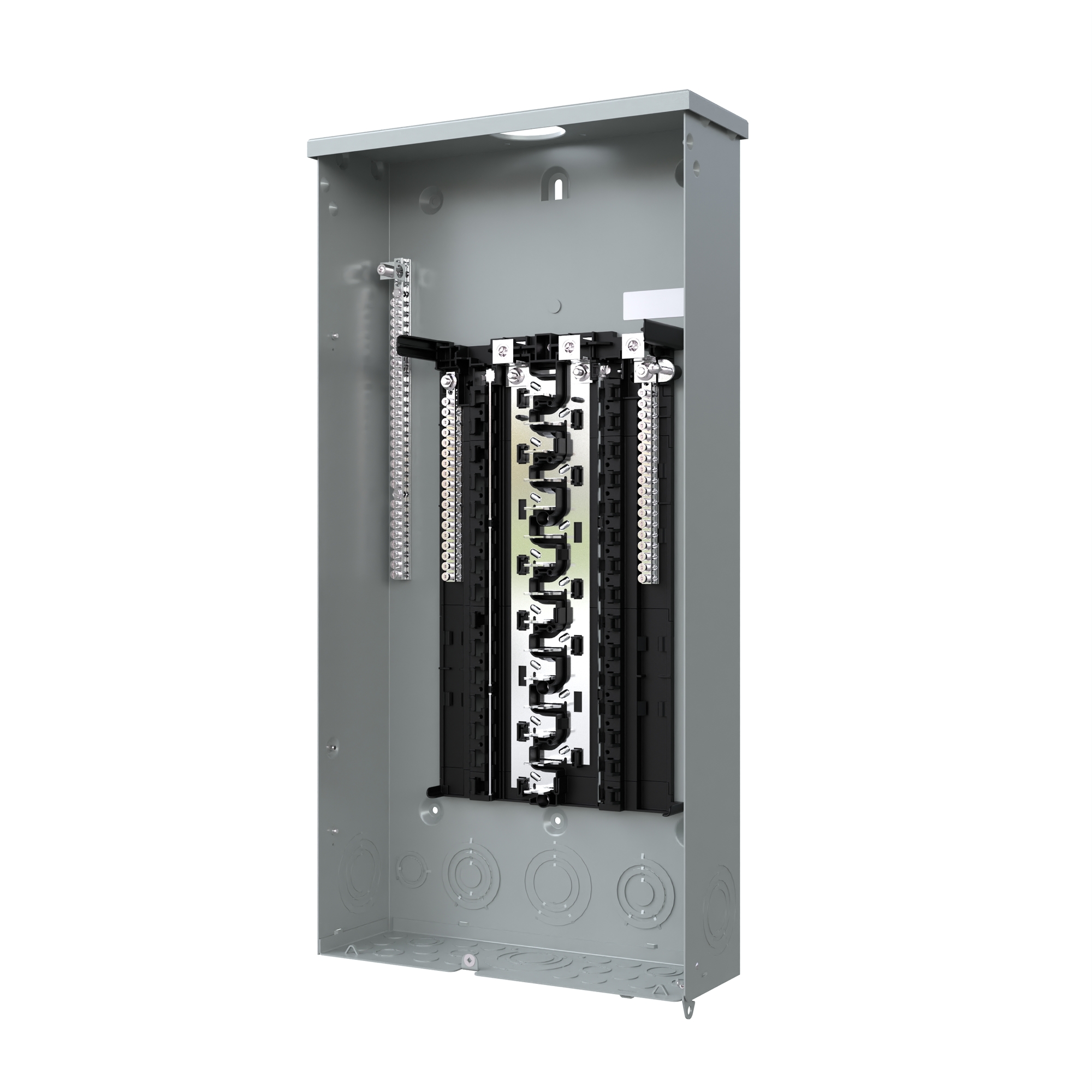  LOW VOLTAGE PLUG-ON NEUTRAL READY STANDARD SERIES ASSEMBLED LOAD CENTER. MAIN LUG WITH 30 1-INCH SPACES ALLOWING MAX 48 CIRCUITS. 1-PHASE 3-WIRE SYSTEMRATED 120/240V (200A) 100KAIC. SPECIAL FEATURES ALUMINUM BUS, GREY TRIM NEMA TYPE 3R ENCLOSURE FOR OUTDOOR USE.
