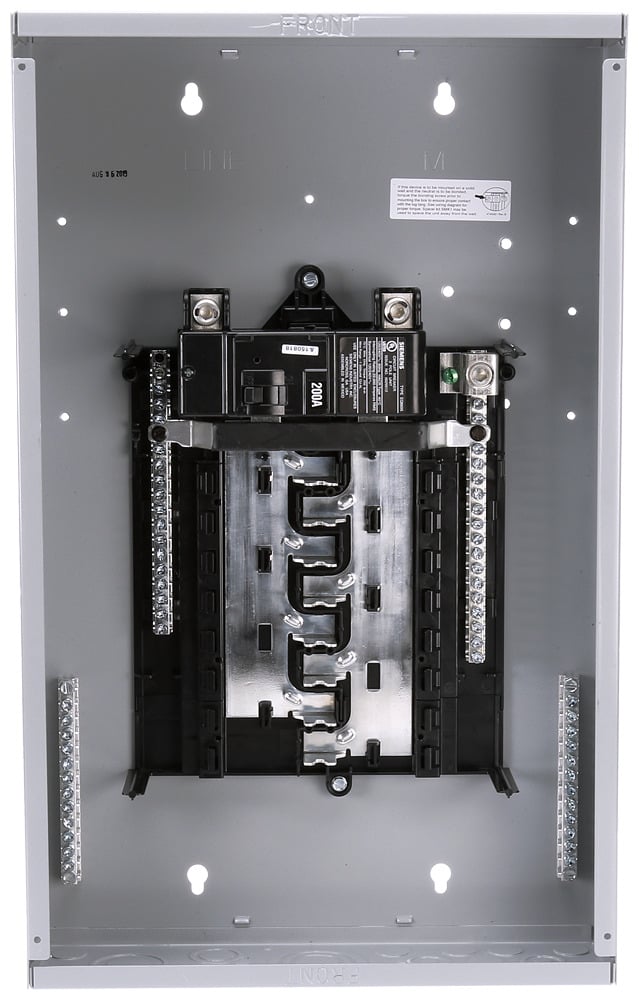  LOW VOLTAGE UN-ASSEMBLED MOBILE HOME LOAD CENTER PANEL. BOX FACTORY INSTALLED MAIN BREAKER 16 (1 INCH) SPACES INTERIOR ALLOWING 32 MAX CIRCUITS. 1-PHASE 3-WIRE SYSTEM RATED 120/240V (200A). SPECIAL FEATURES FACTORY INSTALLED GROUNDBAR.