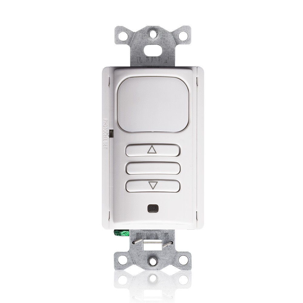0-10V Passive Infrared (PIR) Dimming Wall Switch Sensor, Occupancy (Auto-on) And Vacancy (Manual-on) Operating Modes, 1 Relay Mode For Single-level Switching, 1,000 Square-foot, 180 Degree Coverage, 120/277V, 50/60HZ, No Minimum Load Requirement, Zero Arc Point Switching, Title 24 And IECC And ASHRAE 90.1 Compliant. UL And CUL Listed, White
