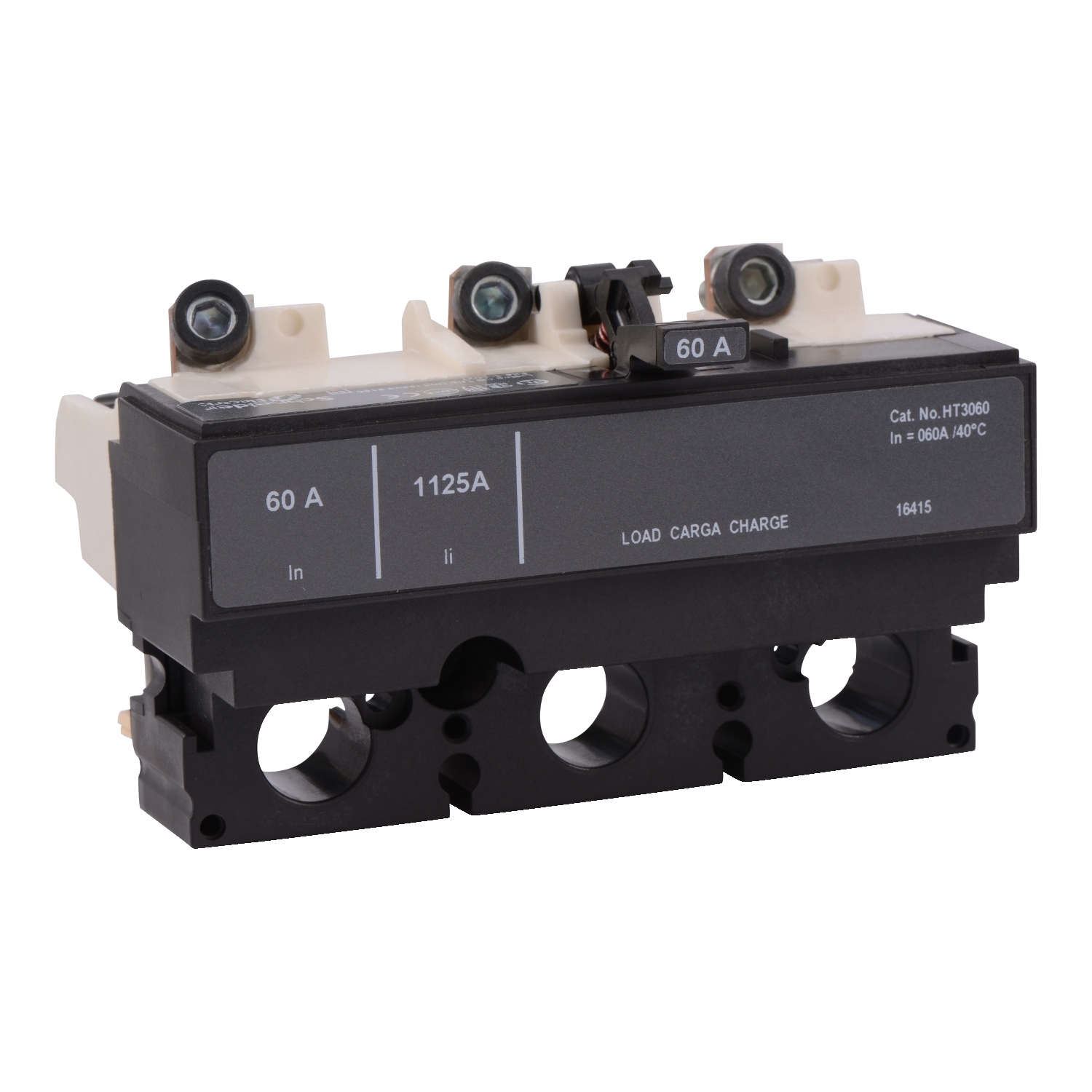 Trip unit, PowerPacT H, 60A, 3 pole, 600VAC, thermal magnetic