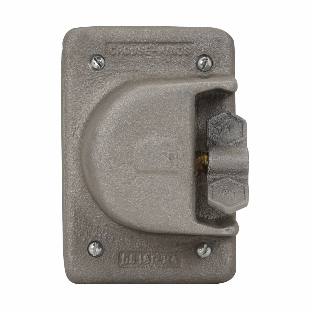 Eaton Crouse-Hinds series DS raintight snap switch cover, Copper-free aluminum, Single-gang, Gasket, For standard ON-OFF operation, For general use snap switches