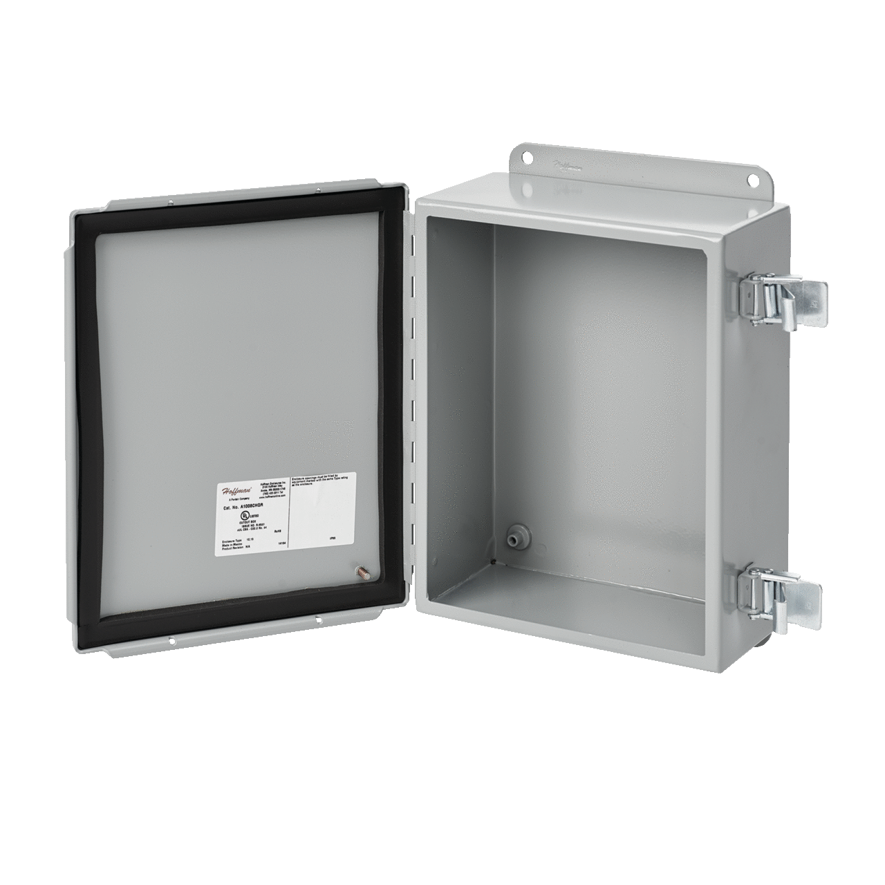 Continuous Hinge Enclosure Quick-Release Latch Type 12, 14x12x6, Gray, Mild Steel