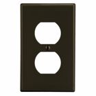 Hubbell Wiring Device Kellems, Wallplates and Box Covers, Wallplate,Non-Metallic, 1-Gang, 1) Duplex, Brown