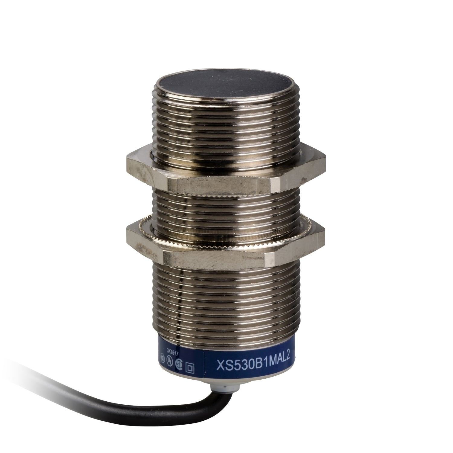 Inductive proximity sensors XS, inductive sensor XS5 M30, L62mm, brass, Sn10mm, 24...240VAC/DC, cable 2 m
