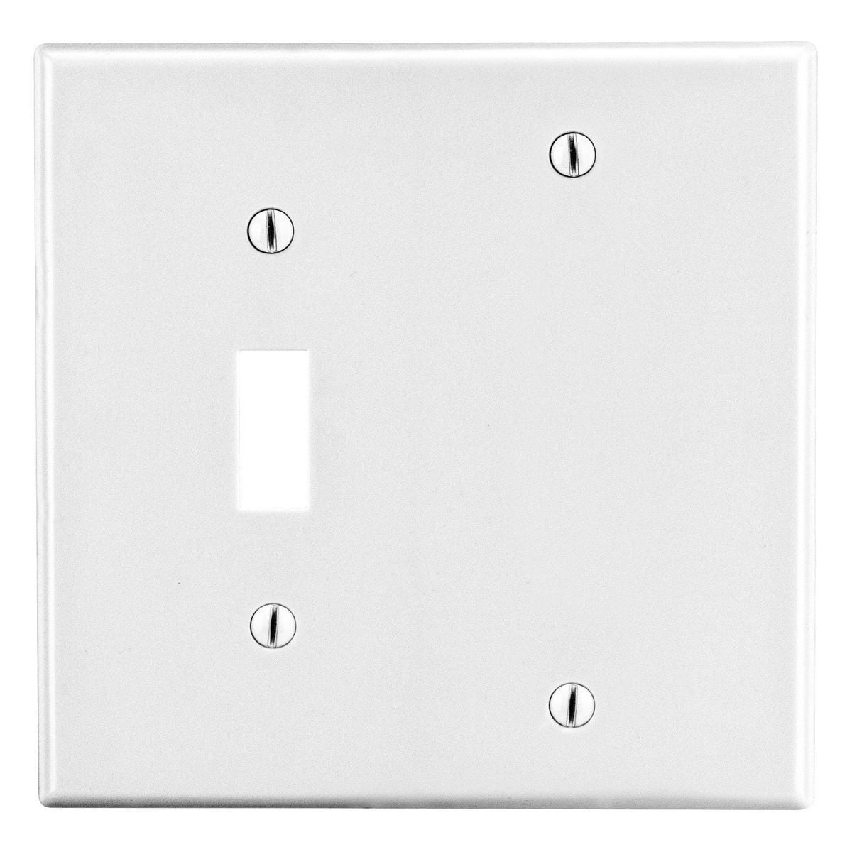 Wallplate, Mid-Size 2-Gang, 1) Toggle 1) Box Mount Blank, White