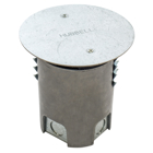 Raised Access or Wood Floorboxes, Recessed 4" Series, Cast Aluminum Box with Temporary Cover, No Recessed Cover or Subplates