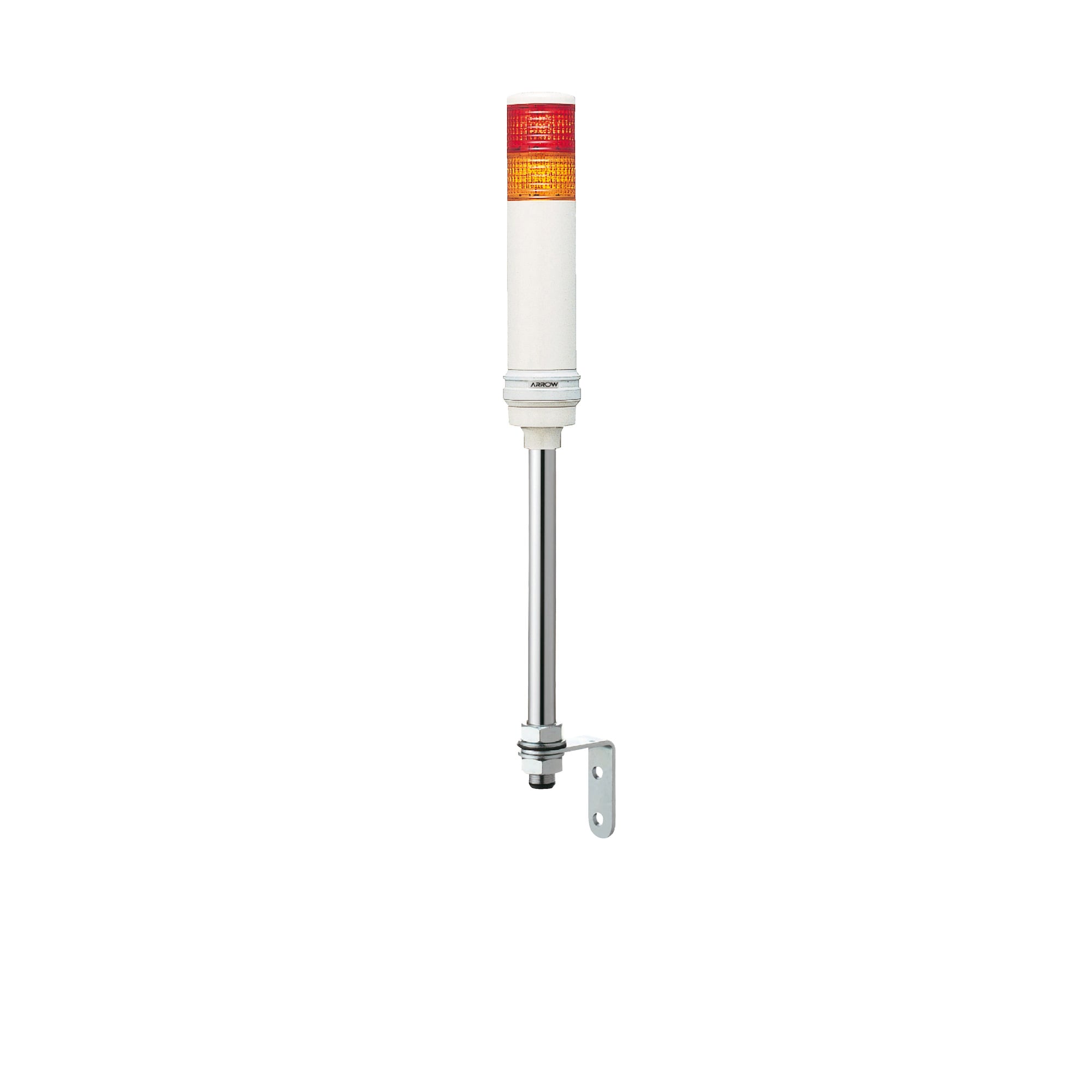 Harmony XVC, Monolithic precabled tower light, plastic, red orange, 40, tube mounting, steady or flashing, buzzer, IP23, 24 V AC/DC