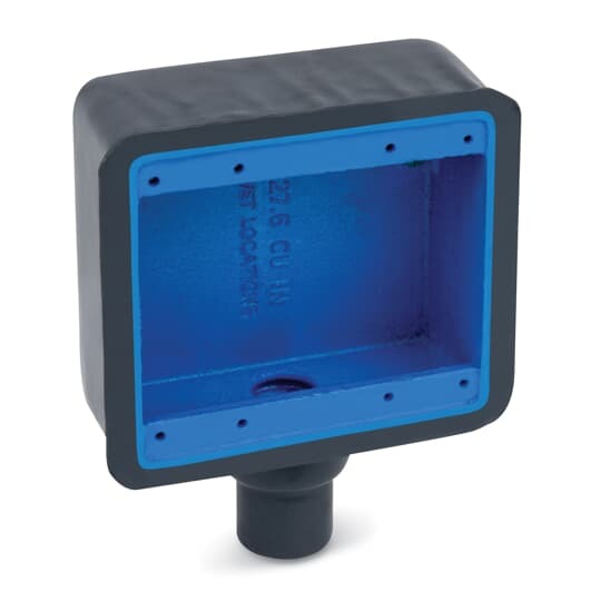 PVC Double-Coated Dead End Device Box, FD Series, Double Gang, Deep Style, Pipe Size 3/4 Inch/21 Metric, Iron Alloy, Dark Gray