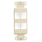 QuickPort Decora Insert, 4-Port, Light Almond