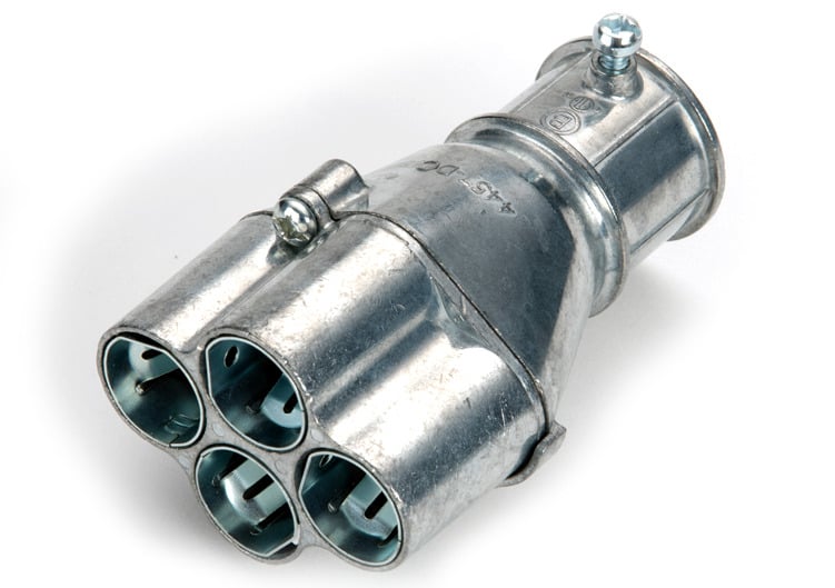 Mighty-Merge Transition Fittings, 1" EMT to 4 Port AC/MC Coupling