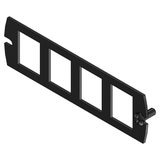 Communication Device Plate, 4 Keystone Jacks, Compartment A
