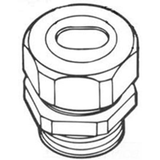 Connector, Watertight, Trade Size 2 Inches, Fits Cable 3#4/0, Rubber Grommet Opening Width 0.890 Inch Length 1.550 Inch, Die Cast Zinc
