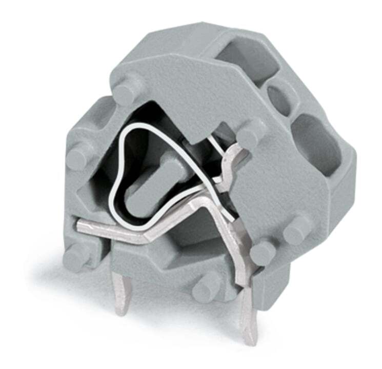 Stackable PCB terminal block; 4 mm; Pin spacing 5 mm; 1-pole; CAGE CLAMP; 4,00 mm; gray
