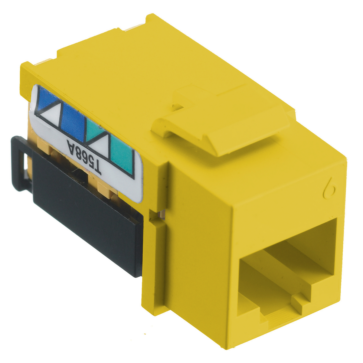 Jacks, Cat 6, 8-Position, Universal A/B Wired, Yellow