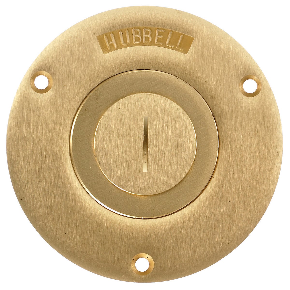 Hubbell Wiring Device Kellems, Floor and Wall Boxes, Flush ConcreteFloor Box Series, Cover, Round (2-1/8"X 1"), Brass