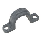 Conduit Clamp, Size 3/4 Inch, Length 2.40 Inches, Width 0.50 Inches, Height 1.255 Inches, Material PVC, Color Gray
