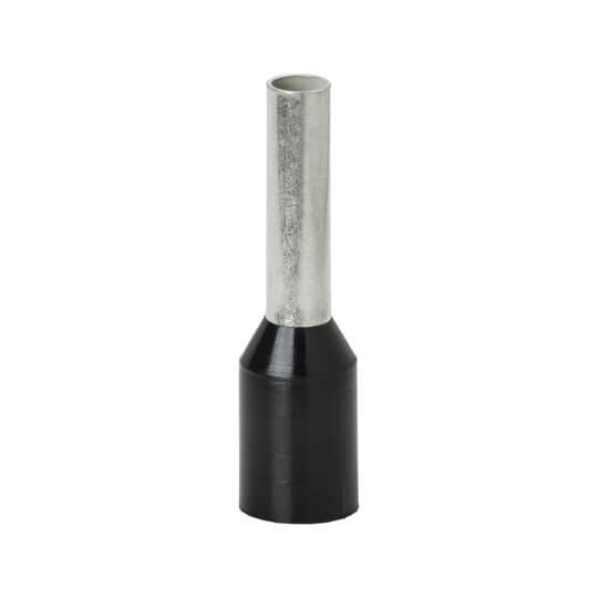 Polypropylene-Insulated Ferrule, Total Length .965 Inches/24.5mm, Pin Length .708 Inches/18mm, Pin Diameter .071 Inches/1.8mm, Base Diameter .134 Inches/3.4mm, Wire Range 16 AWG/1.50mm2, Color Black, Copper, Tin Plated