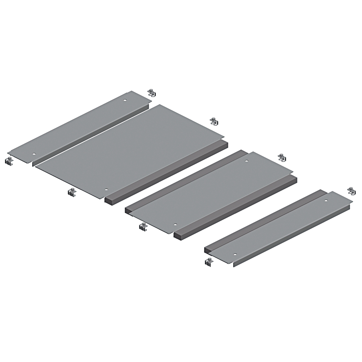 Two entries cable gland plate, PanelSeT SFN, Spacial SF, for electrical enclosure W800 D800mm, fixed by clips