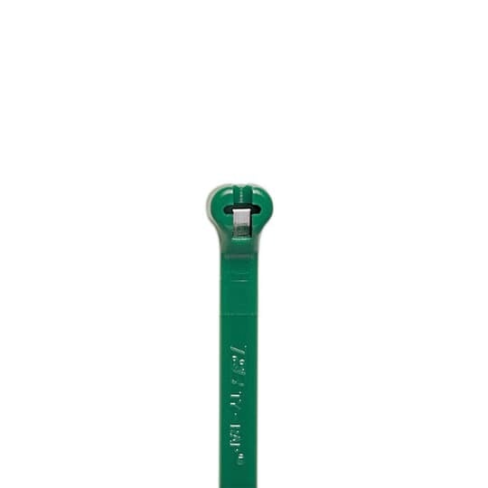 Cable Tie, Green Polyamide (Nylon 6.6) for Temperatures up to 85 Degrees Celsius (185 F) for Indoor Applications, UL/EN/CSA62275 Type 2/21 Rated for AH-2 Plenum, Length of 92mm (3.6 Inches), Width of 2.3mm (0.09 Inches), Thickness of 1mm (0.04 Inches), Tensile Strength Rating of 80 Newtons (18 Pounds), Military Specified (MIL-SPEC MS3367-4-5), Bulk Pack