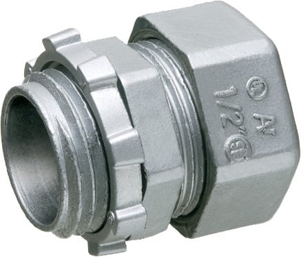 Zinc die-cast EMT compression connector. concrete tight and rain tight. Trade Size 2".