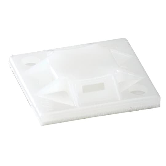 Cable Tie Mounting Base, Natural Nylon 6.6 for Temperatures up to 70 Degrees Celsius (158 F), Length of 19.05mm (0.75 Inches), Width of 19.05mm (0.75 Inches), Height of 5.21mm (0.205 Inches), Acrylic Adhesive Mounting Method, 500 Pack