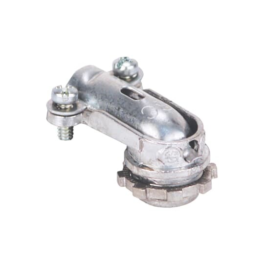 Connector, Non-Insulated 90 Degree Clamp-Type, Size 3/8 Inch, Clamping Range 0.40 Inch - 0.63 Inch, Length 1.80 Inch, Die Cast Zinc