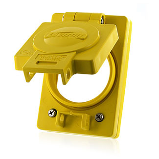 Wetguard Replacement Cover and Gasket for all 30 Amp Locking Single Inlets and Outlets, Yellow