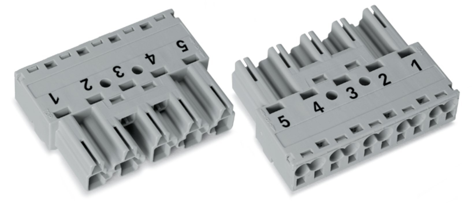 Plug; 5-pole; Cod. B; 4,00 mm; gray